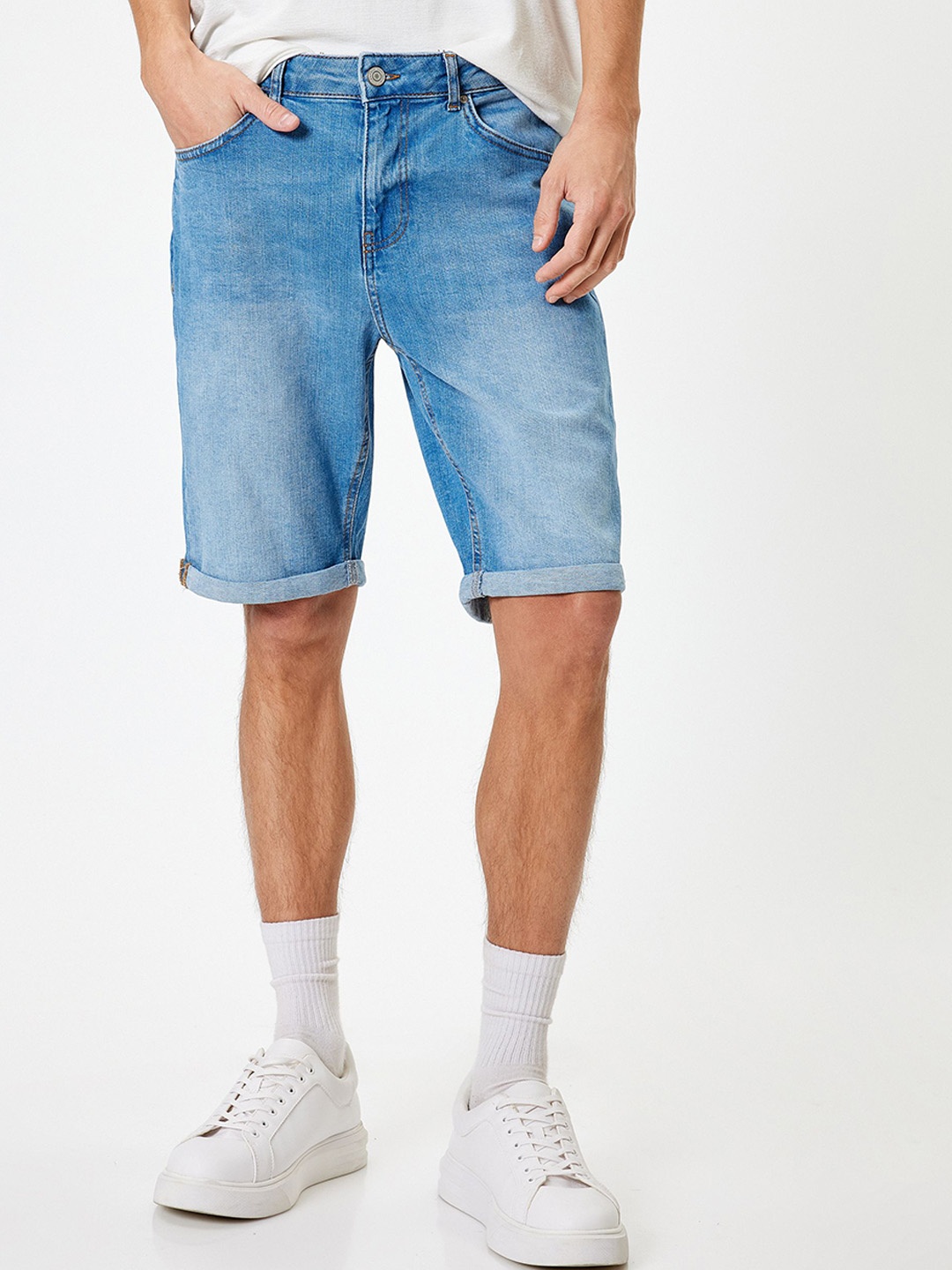 

Koton Men Washed Slim Fit Denim Shorts Technology, Blue