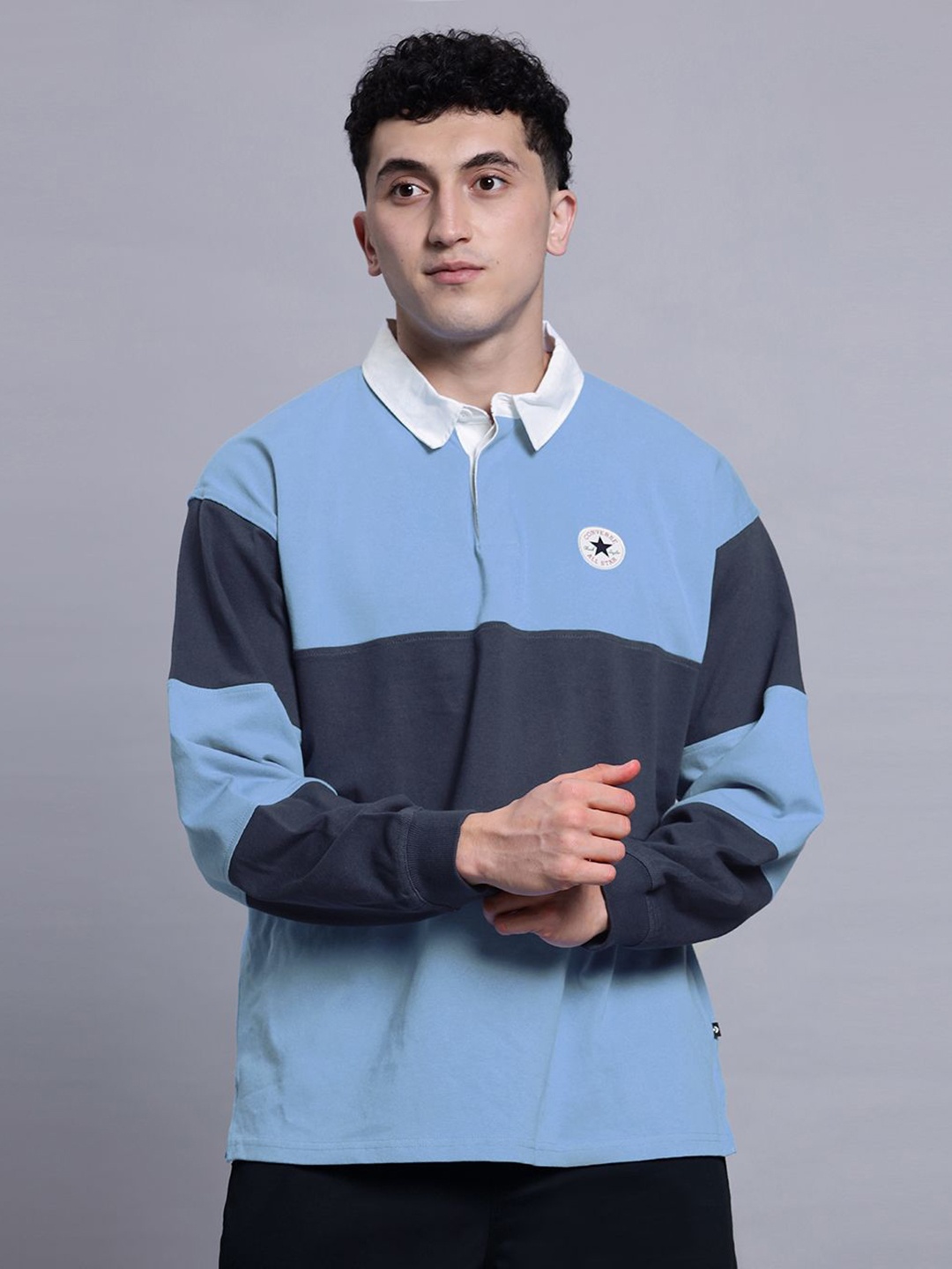 

Converse Men All Star Long Sleeve Rugby T-shirt, Blue