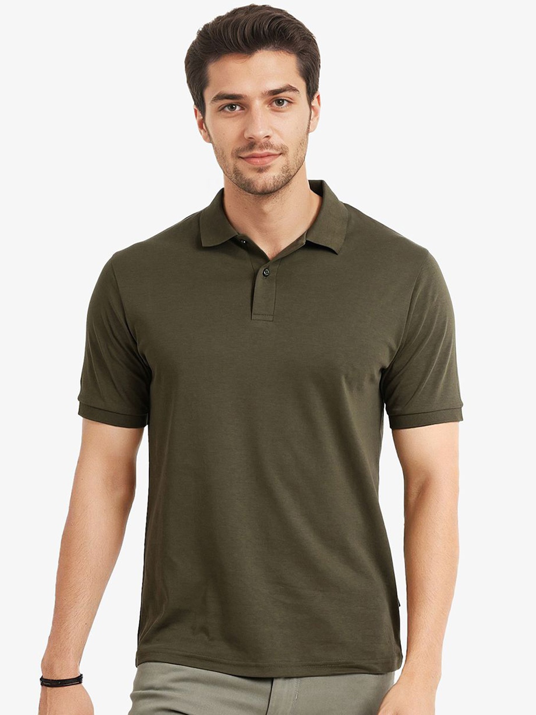 

RARE RABBIT Men V-Neck T-shirt, Olive