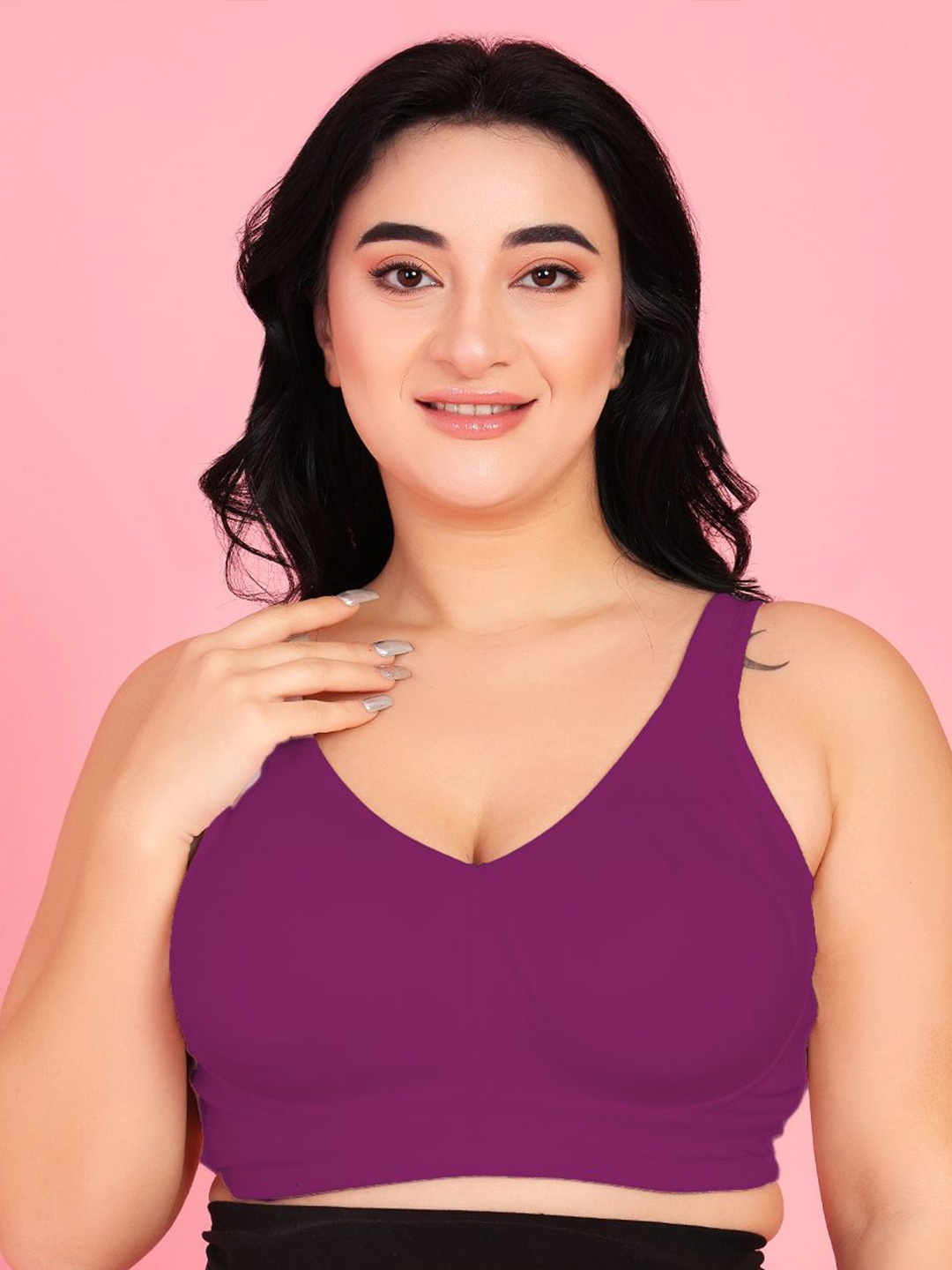 

Curvy Love Full Coverage Non Padded Bra, Purple