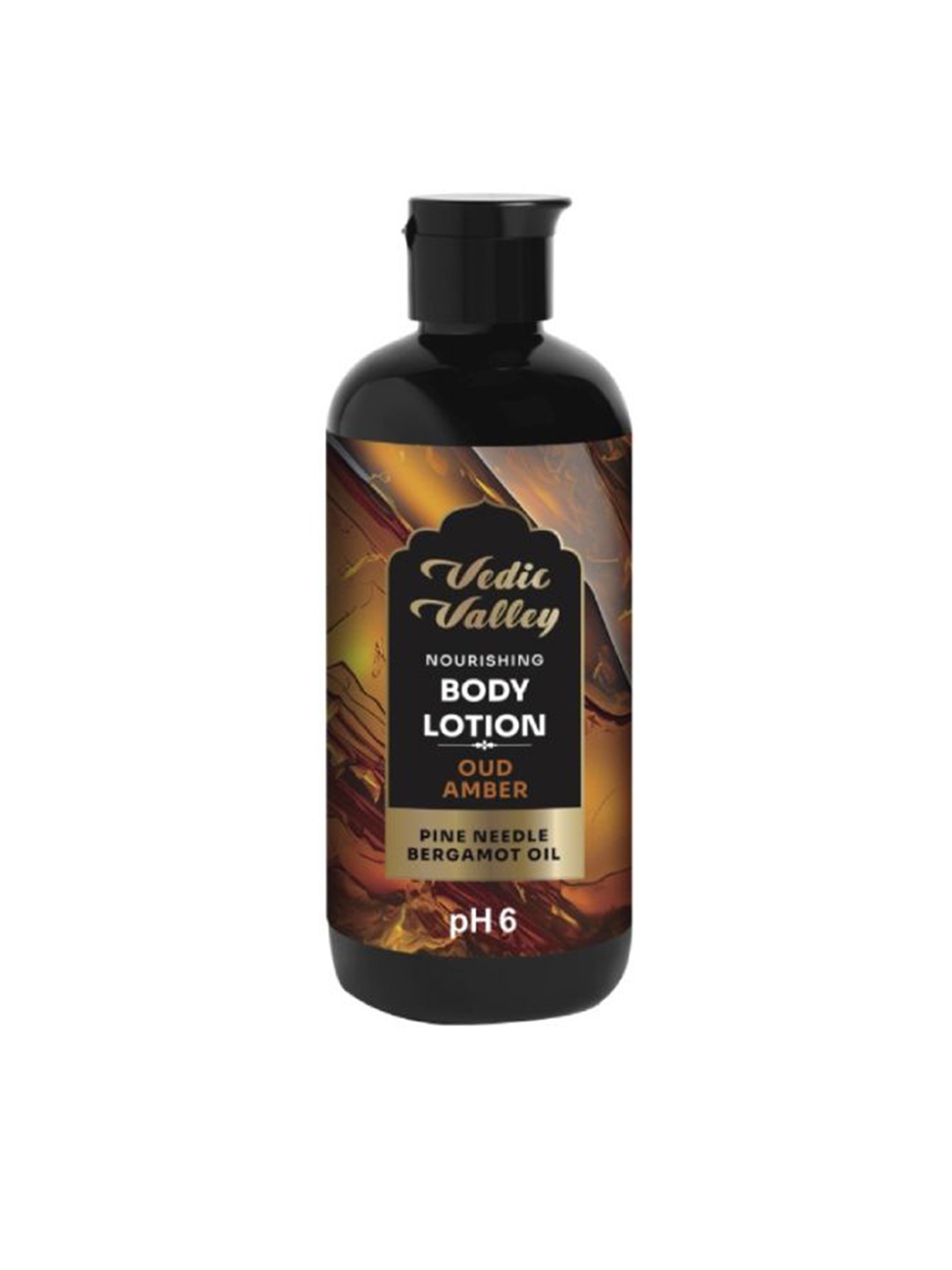 

Vedic Valley Oud Amber pH 6 Nourishing Body Lotion With Pine Niddle & Bergamot Oil - 300ml, Black