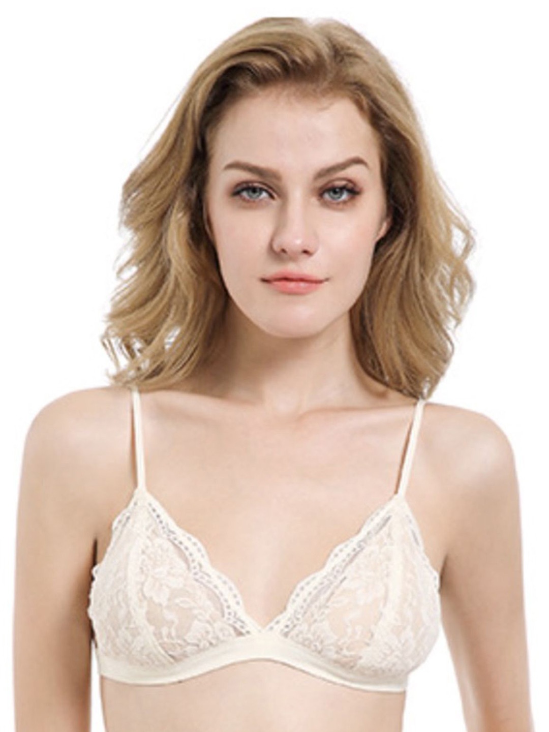 

LULU & SKY Medium Coverage Lightly Padded Floral Bra, Beige