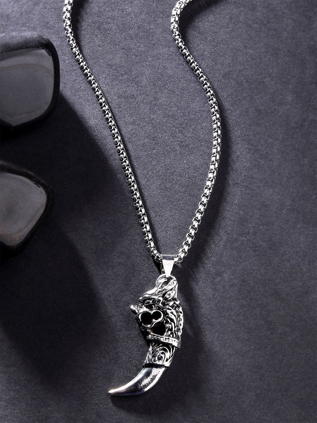 

Bohey by KARATCART Silver-Plated Contemporary Pendants with Chains