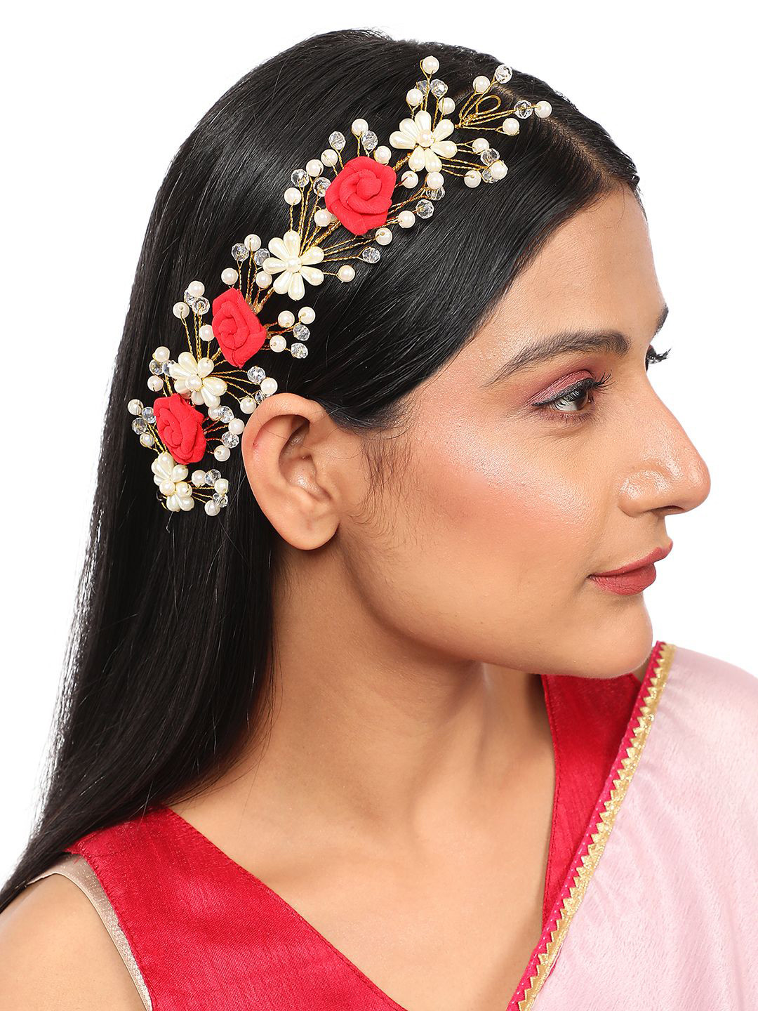 

MODE MANIA Women Embellished Tiara, Red