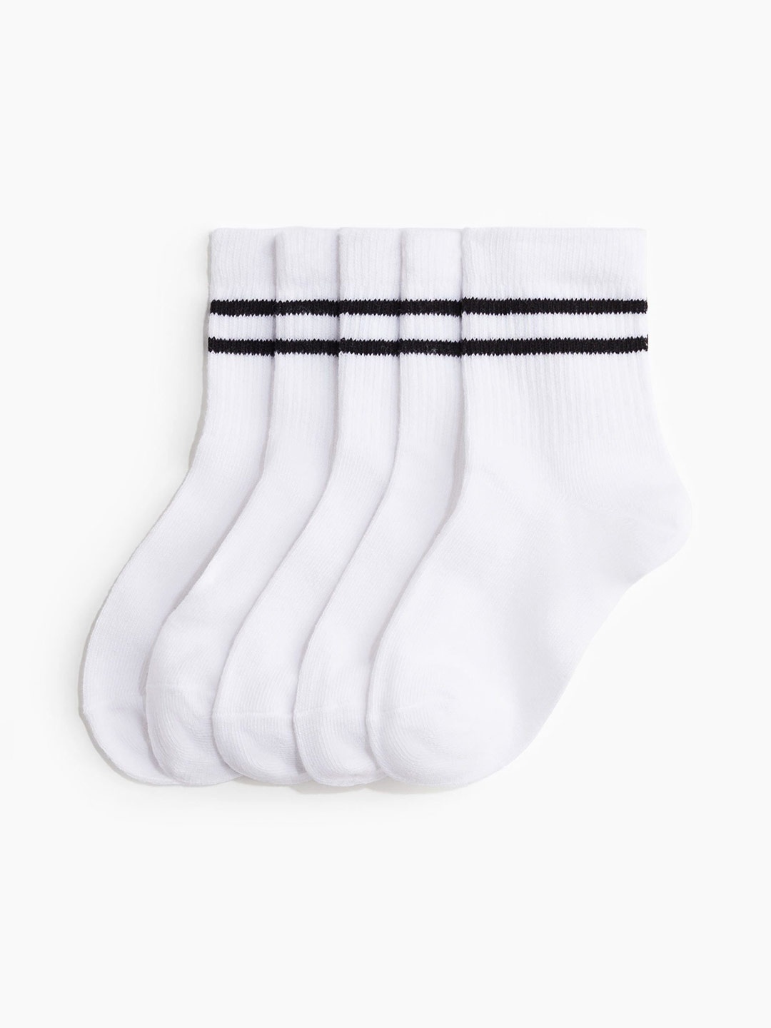 

H&M Girls Pack Of 5 Ankle-Length Socks, White