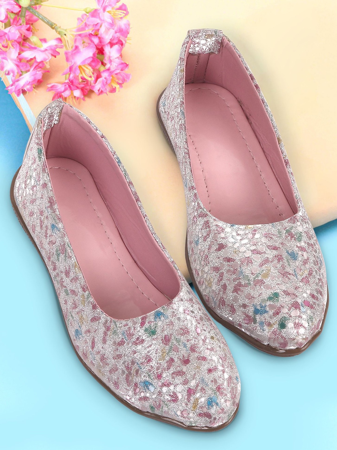 

BAESD Girls Printed Party Ballerinas Flats, Pink