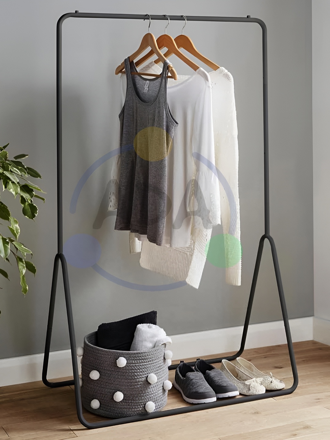 

ADA Handicraft Black Cloth Hanger Stand Racks & Wardrobes