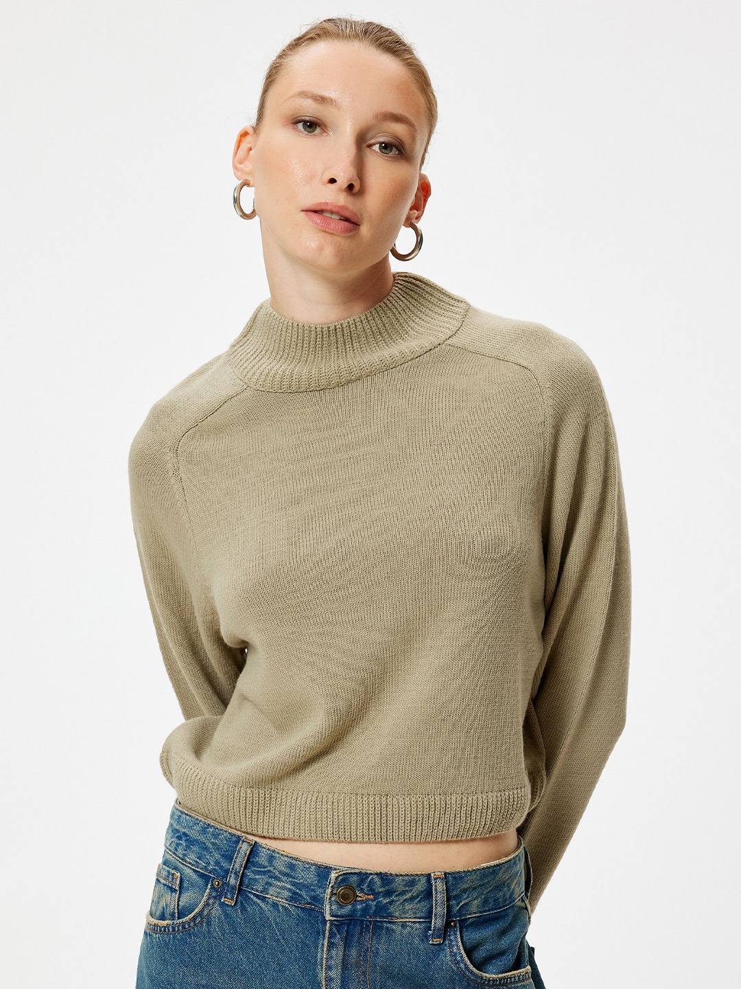 

Koton Women Ribbed Pullover, Green
