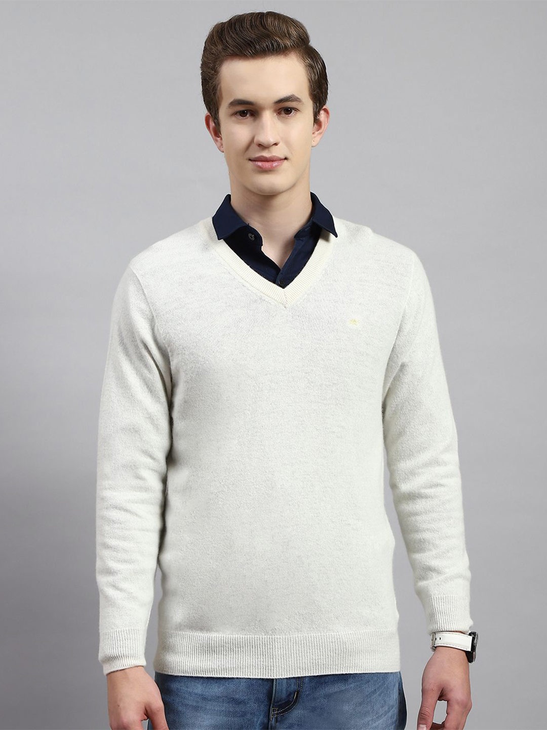 

Monte Carlo Men Woollen Pullover, Off white