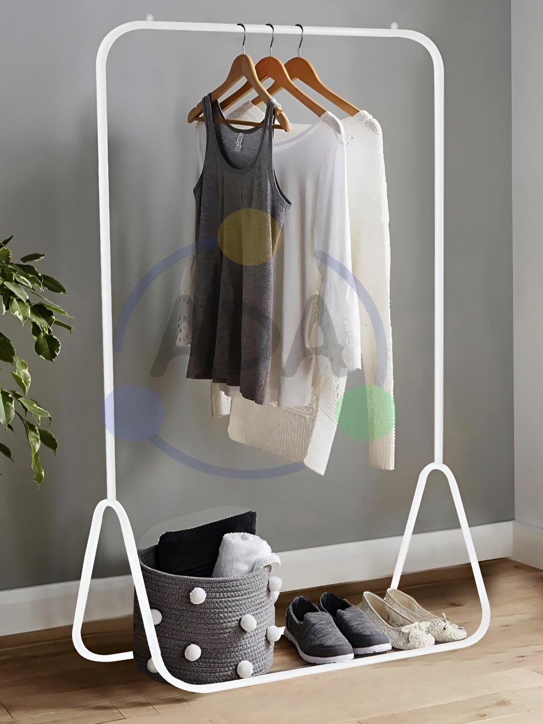 

ADA Handicraft White Cloth Hanger Stand Racks & Wardrobes