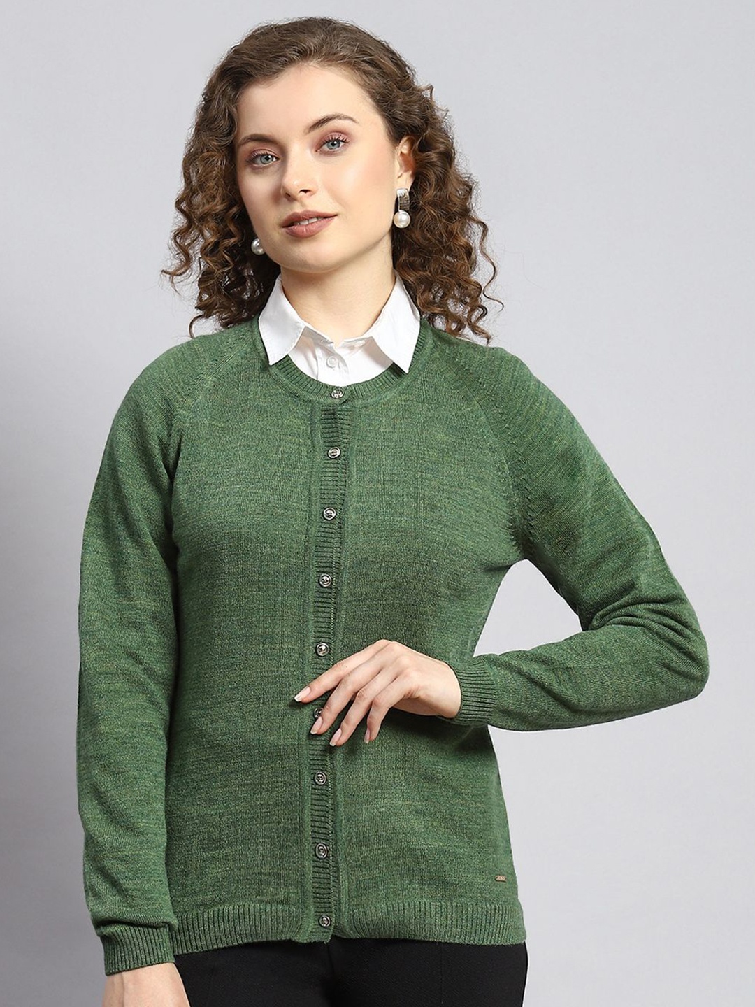 

Monte Carlo Women Woollen Cardigan, Green