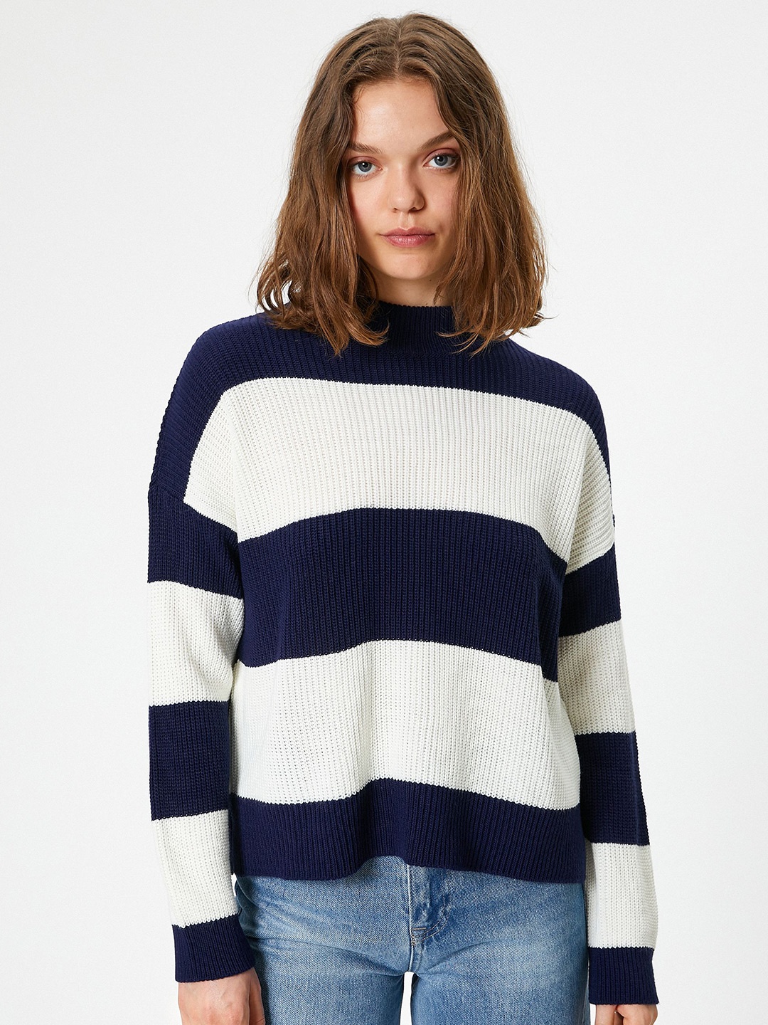 

Koton Women Striped Pullover, Blue