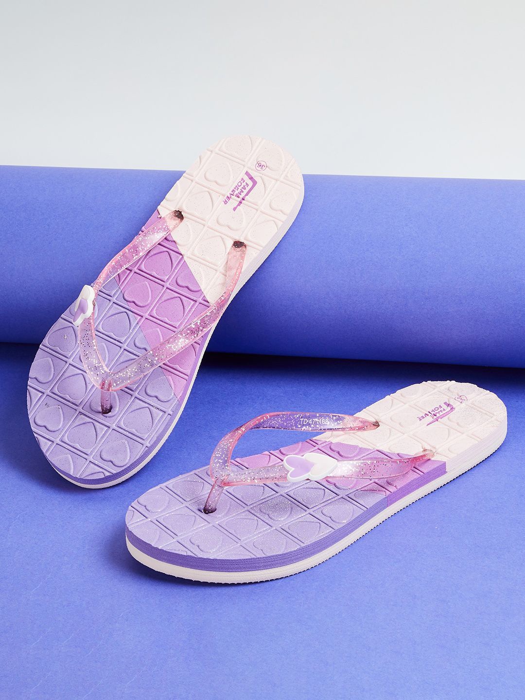 

Fame Forever by Lifestyle Girls Textured Rubber Thong Flip-Flops, Purple