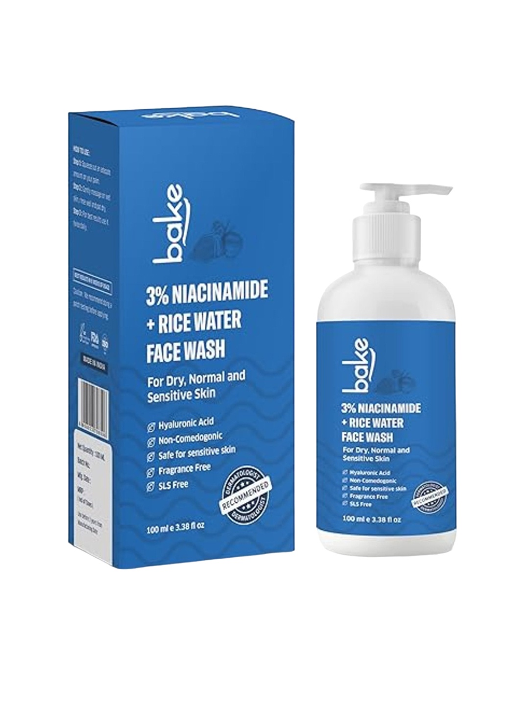 

BAKE 3% Niacinamide & Rice Water Oil-Control Face Wash-100ml, Transparent