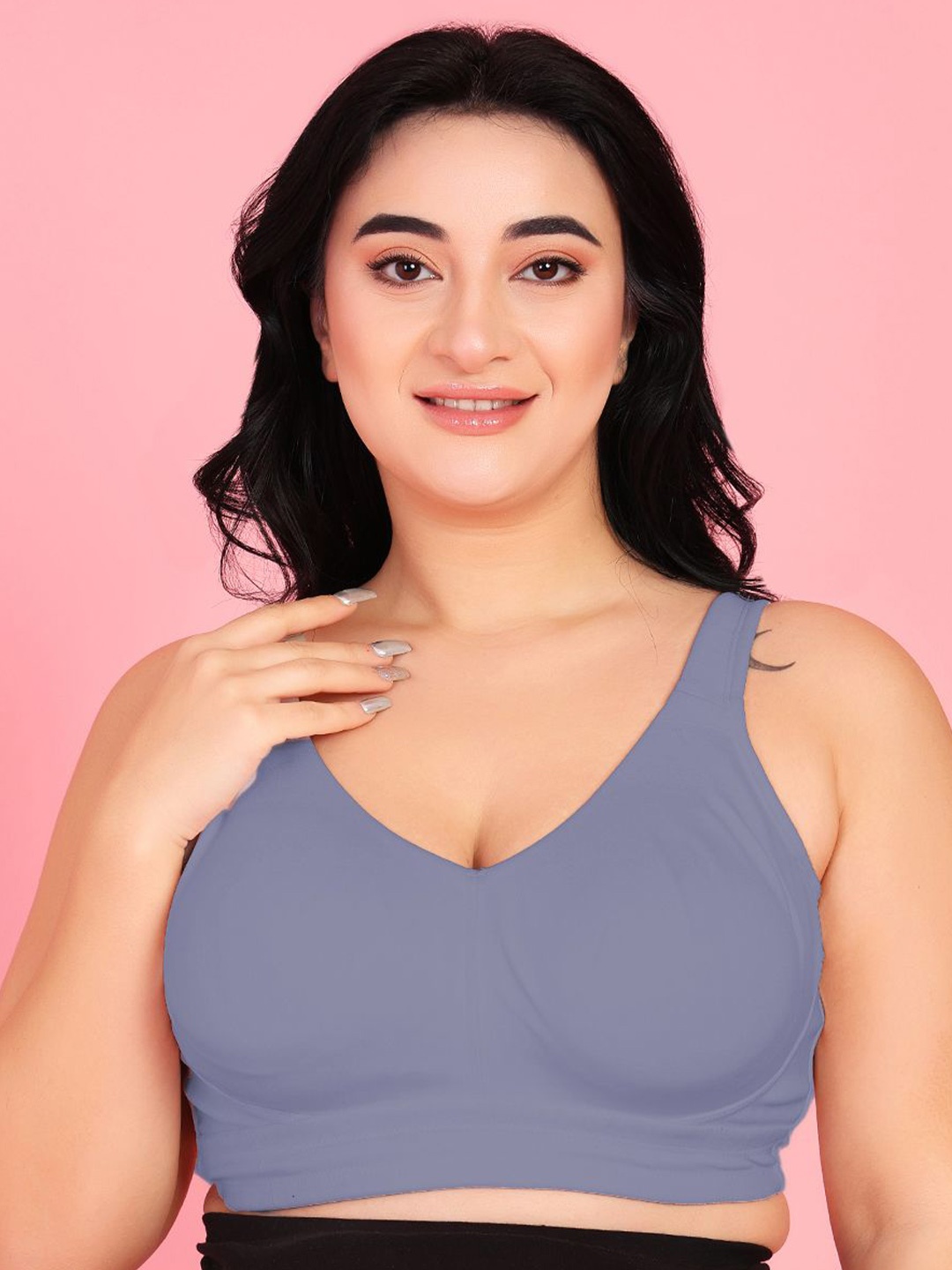 

Curvy Love Full Coverage Non padded Bra, Grey