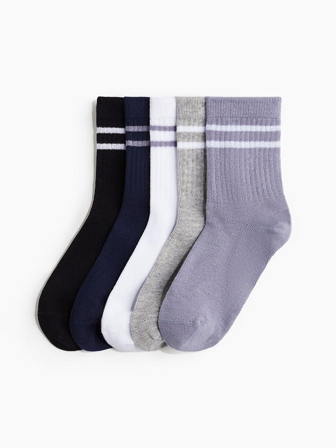 

H&M Girls Pack Of 5 Ankle-Length Socks, Blue
