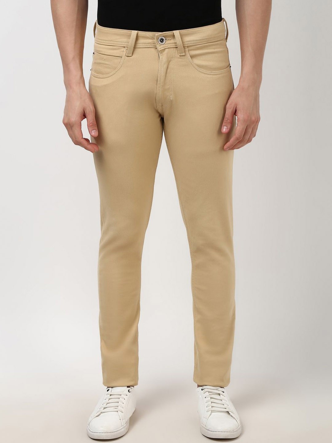 

Peter England Casuals Men Mid-Rise Skinny Fit Jeans, Beige