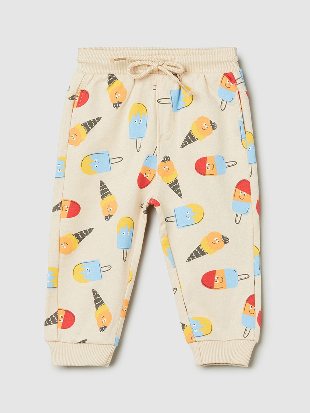 

max Boys Conversational Printed Joggers, Beige