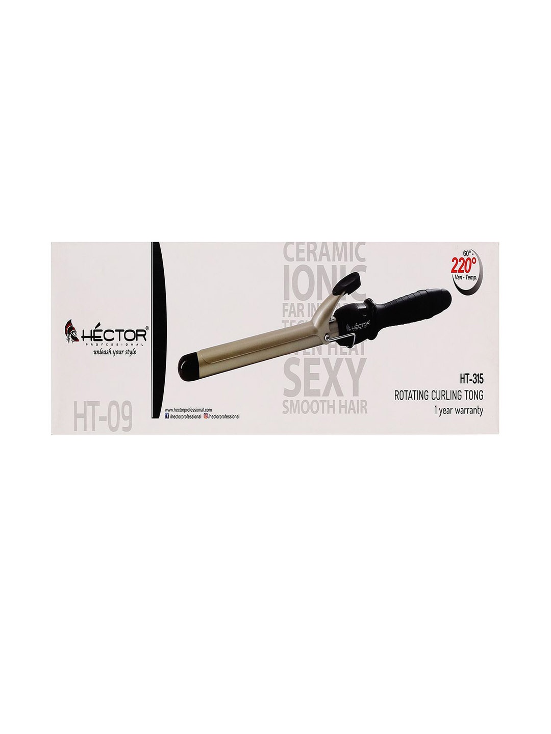 

HECTOR Professionals HT-315 Rotating Curling Tong 25mm Electric Hair Curler, Black