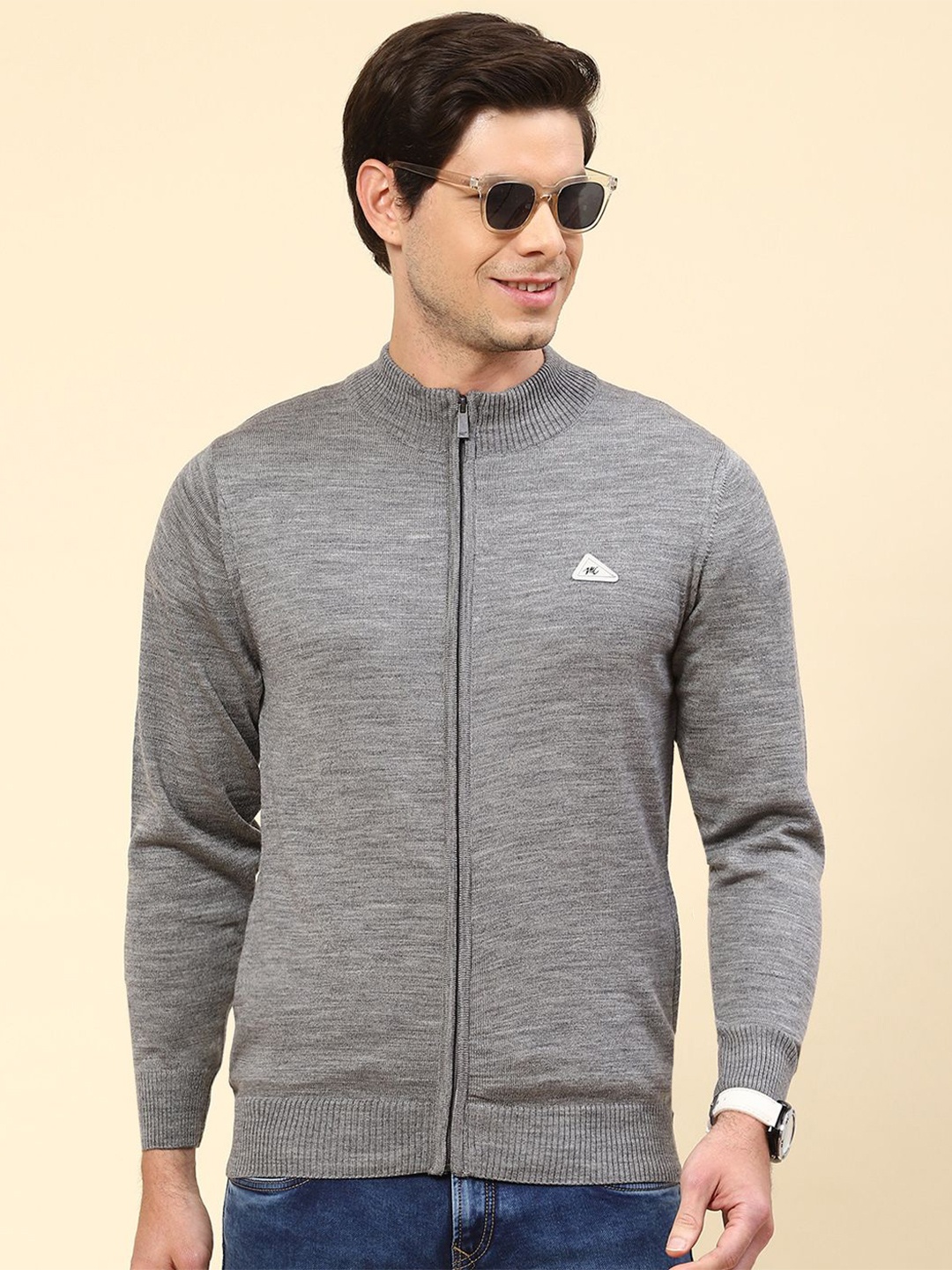 

Monte Carlo Men Woollen Cardigan, Grey