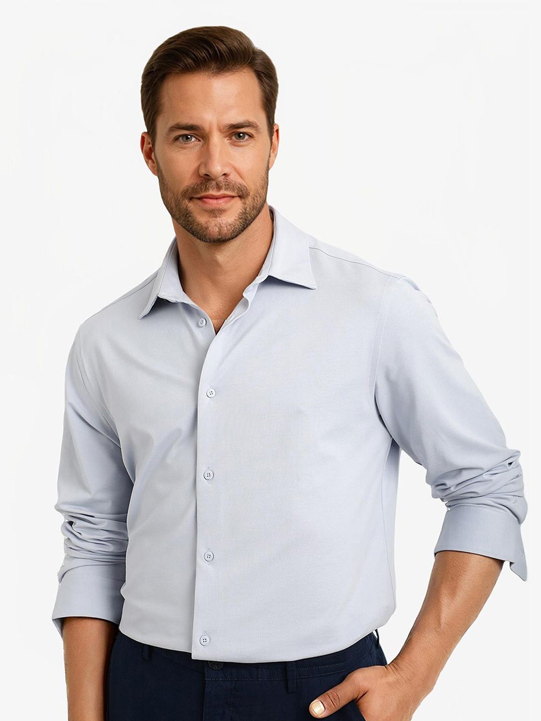 

RARE RABBIT Men Comfort Opaque Formal Shirt, Blue