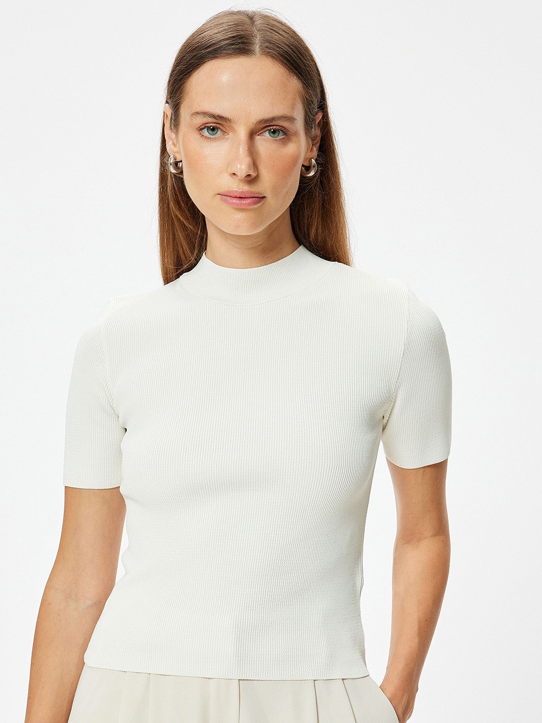 

Koton Women Ribbed Pullover, Beige