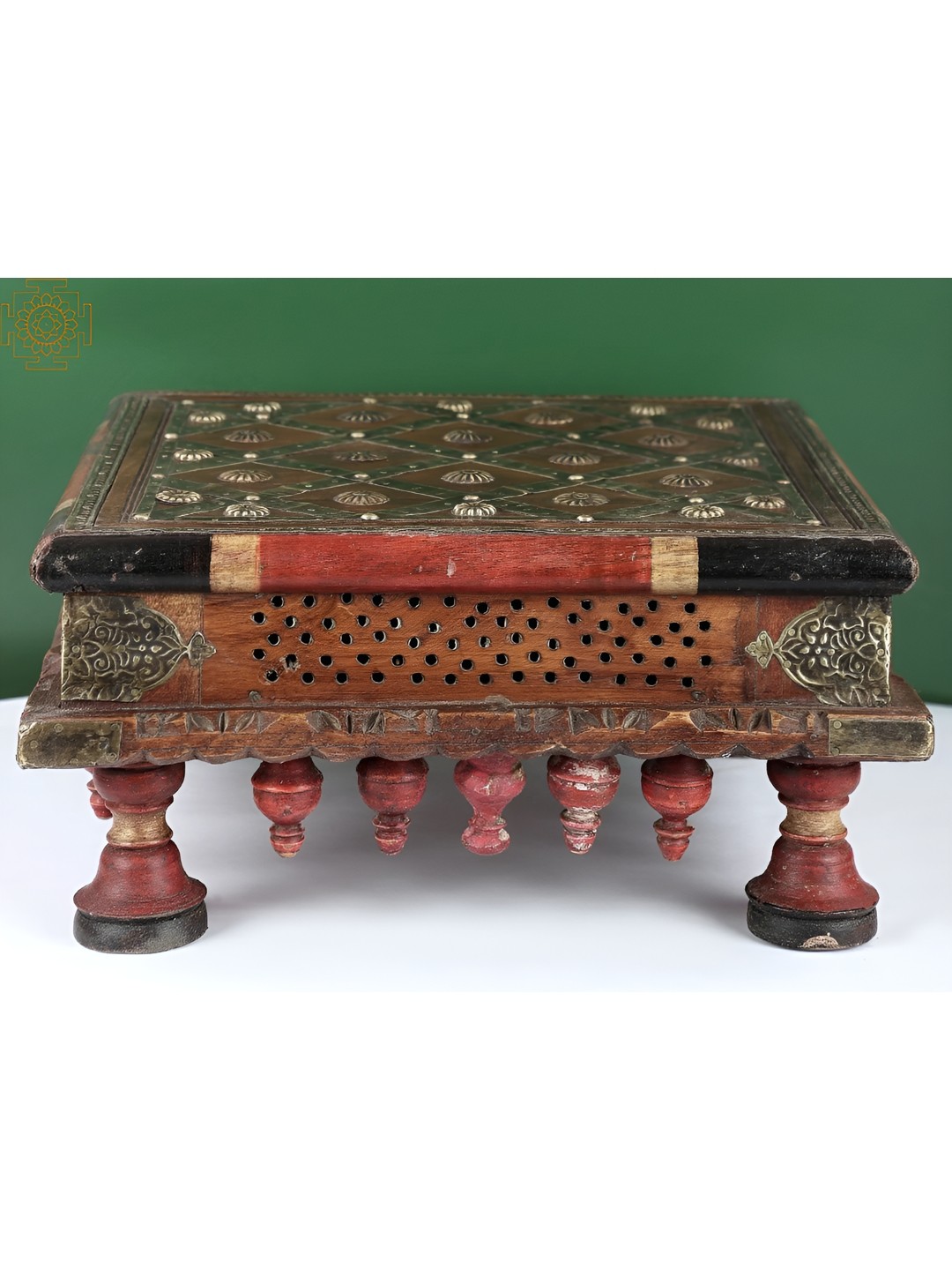 

Exotic India Wooden Vintage Decorative Pedestal, Brown