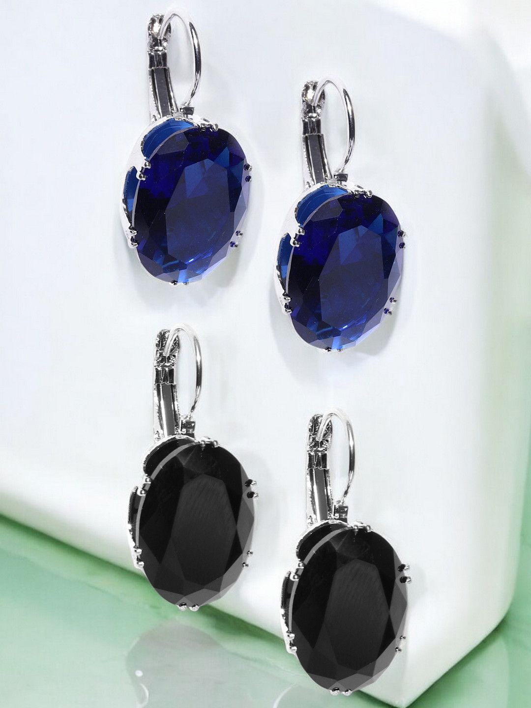 

fabula Oval Drop Earrings, Blue