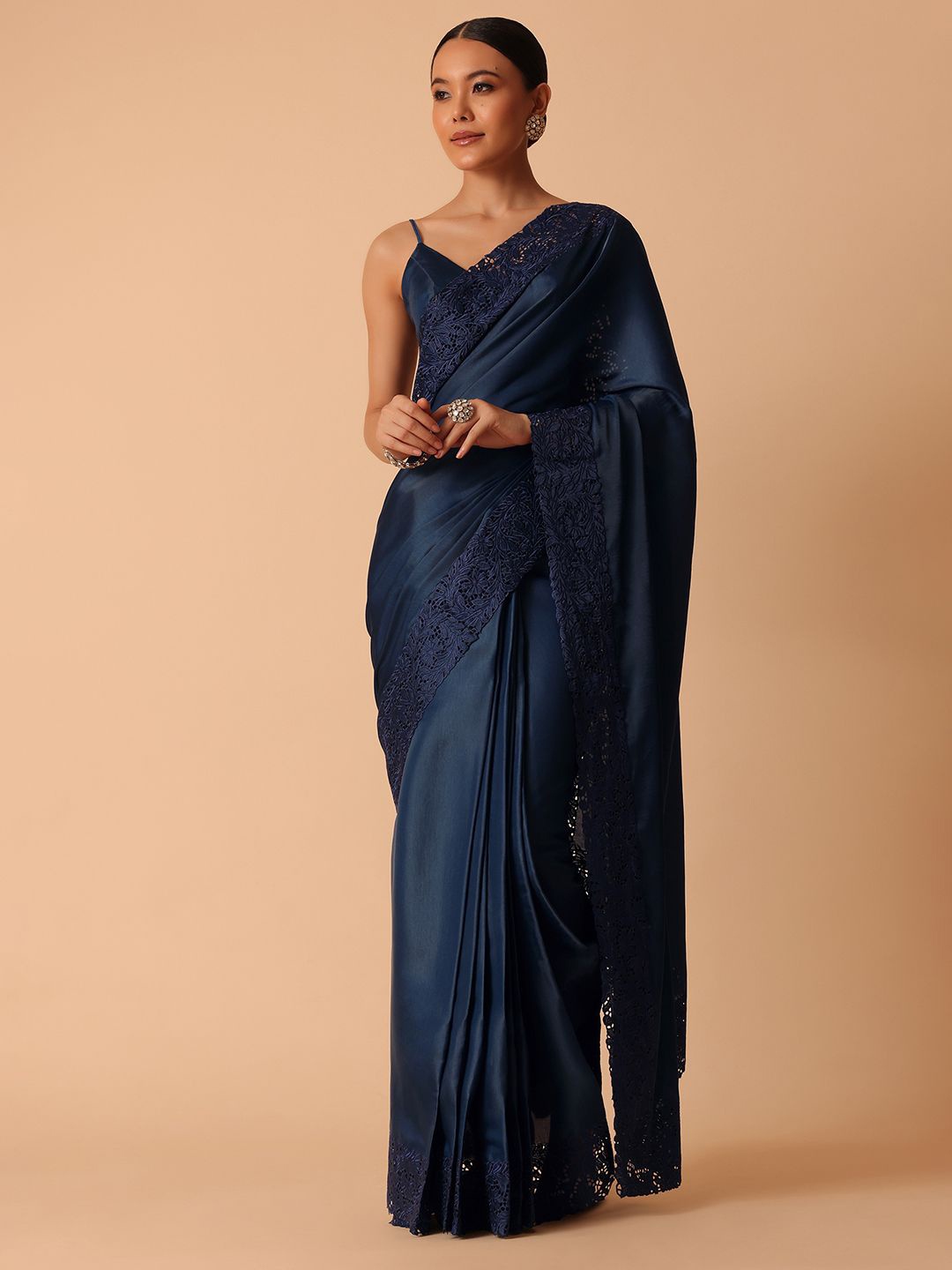 

KALKI Fashion Embroidered Organza Saree, Blue