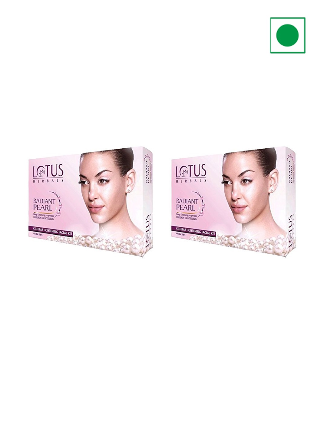 

Lotus Herbals Set Of 2 Radiant Pearl Cellular Lightening Facial Kit - 37g Each, Pink