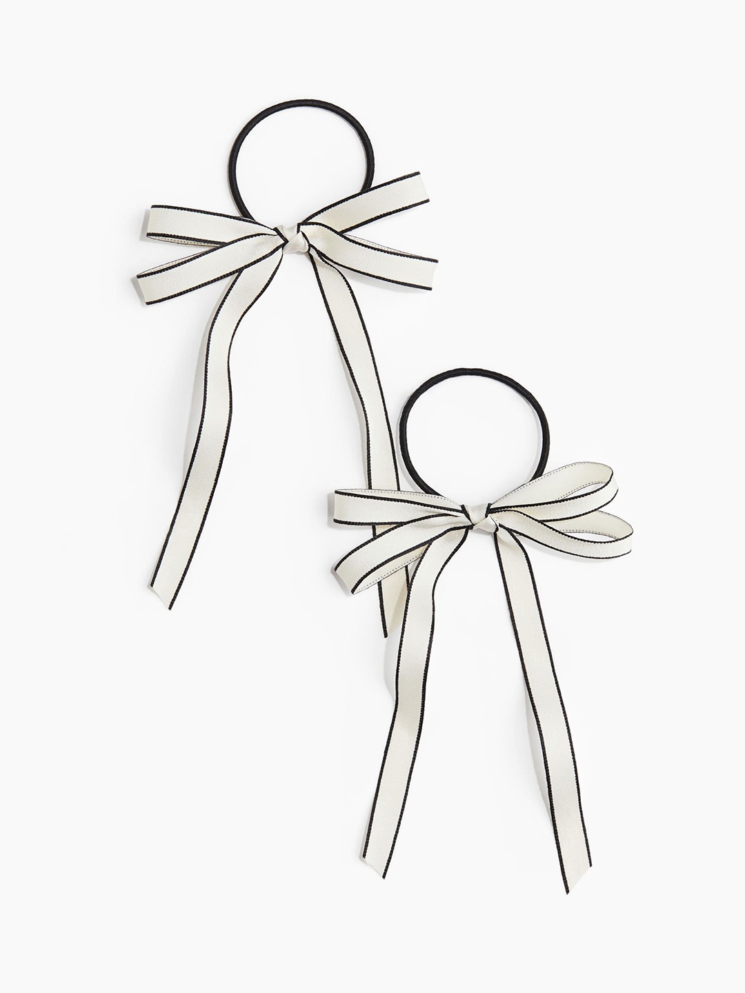 

H&M Pack Of 2 Bow-Detail Hair Elastics, White
