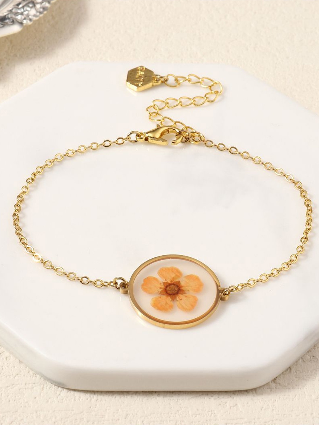 

SALTY Prism Resin Link Bracelet, Orange