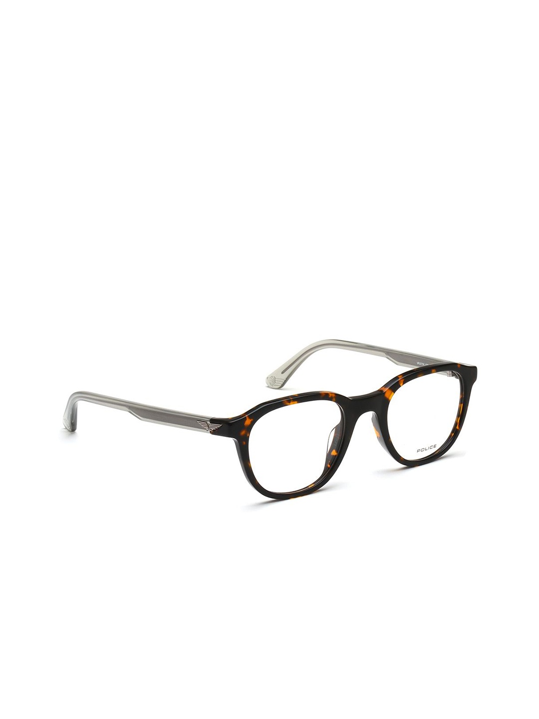 

Police Unisex Abstract Full Rim Round Frames, Brown