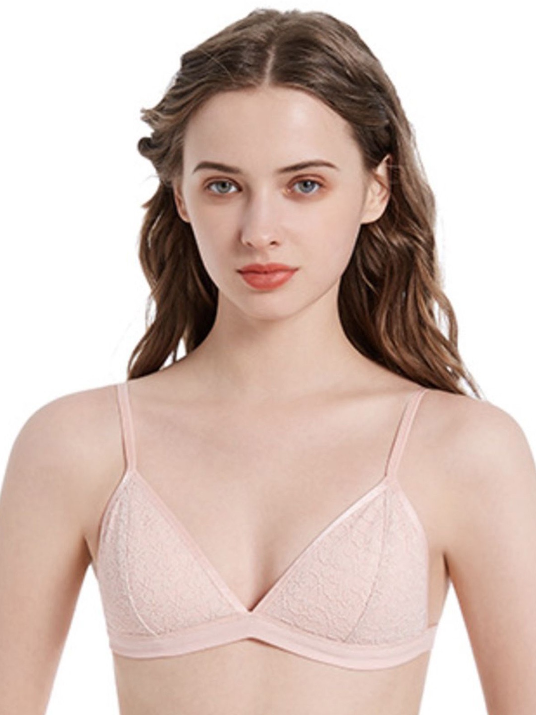 

LULU & SKY Flora Non Paddedl Bra Medium Coverage, Pink