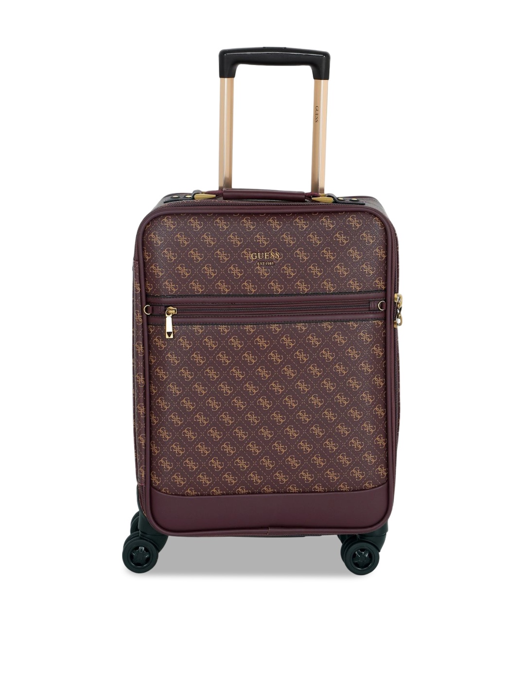 

GUESS Printed Soft Suitcase Trolley Bag, Brown