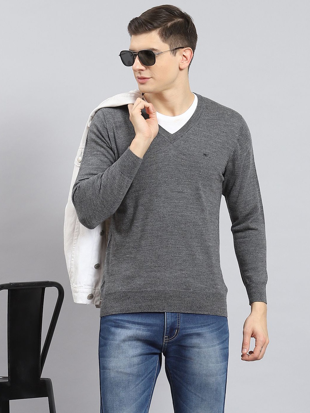 

Monte Carlo Men Woollen Pullover, Grey