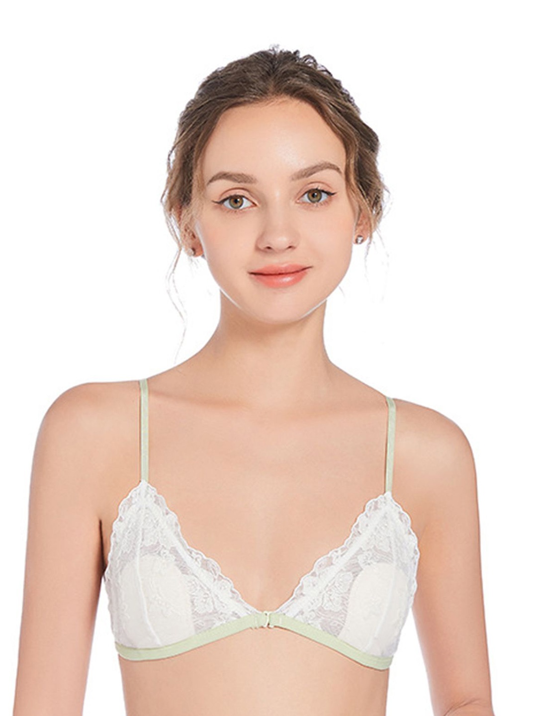 

LULU & SKY Floral Bra Medium Coverage Lightly Padded, White