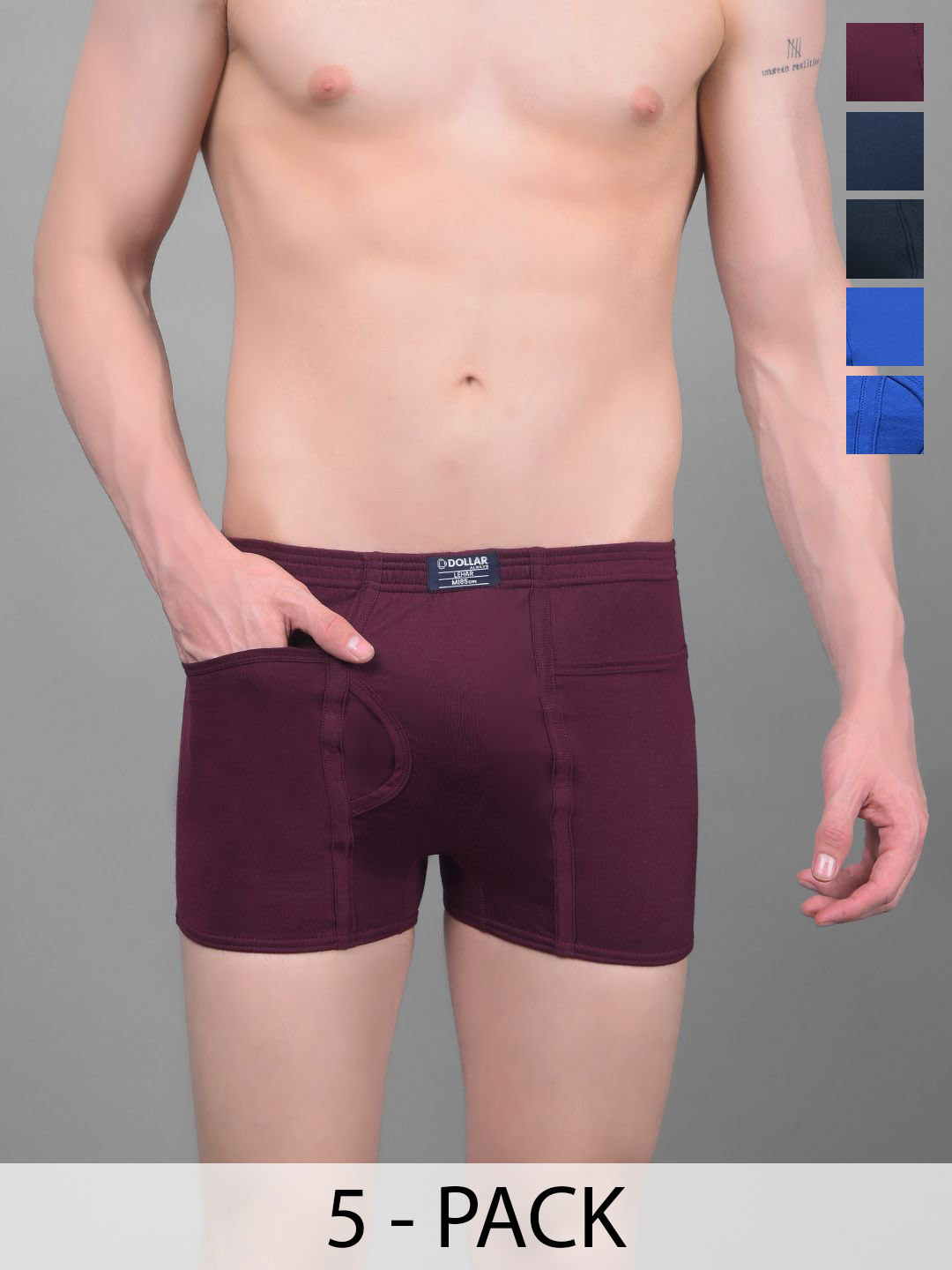 

Dollar Lehar Pack of 5 Assorted Cotton Trunk-MLHTR-01-P-AST3-PO5