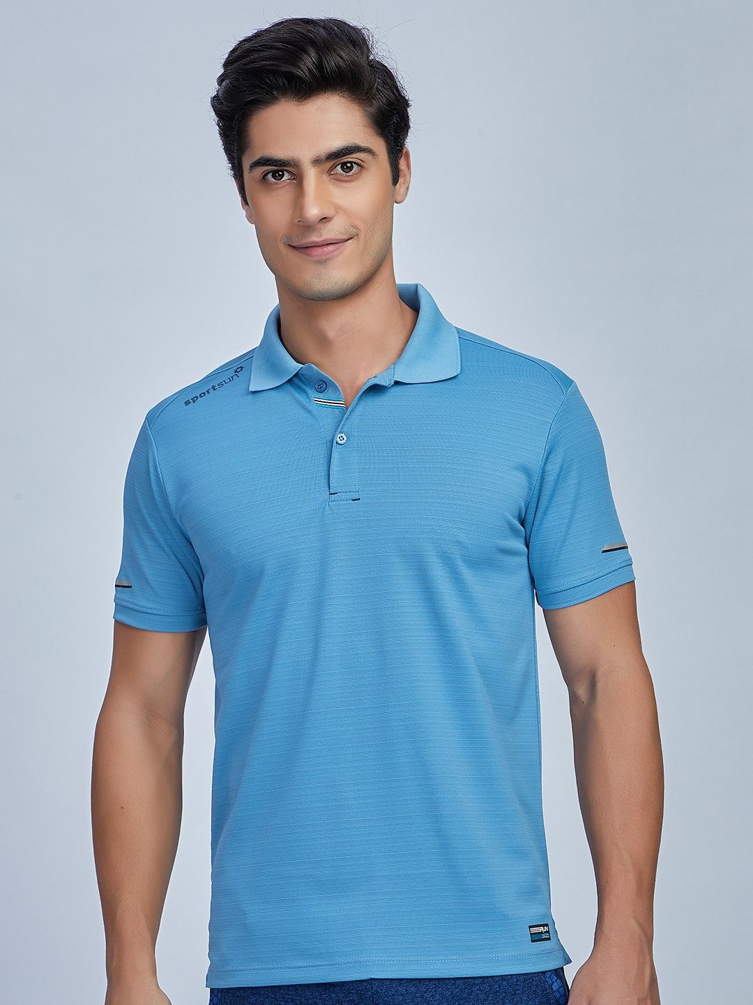 

SPORT SUN Men Dri-FIT Solid Polo Collar T-Shirt, Blue