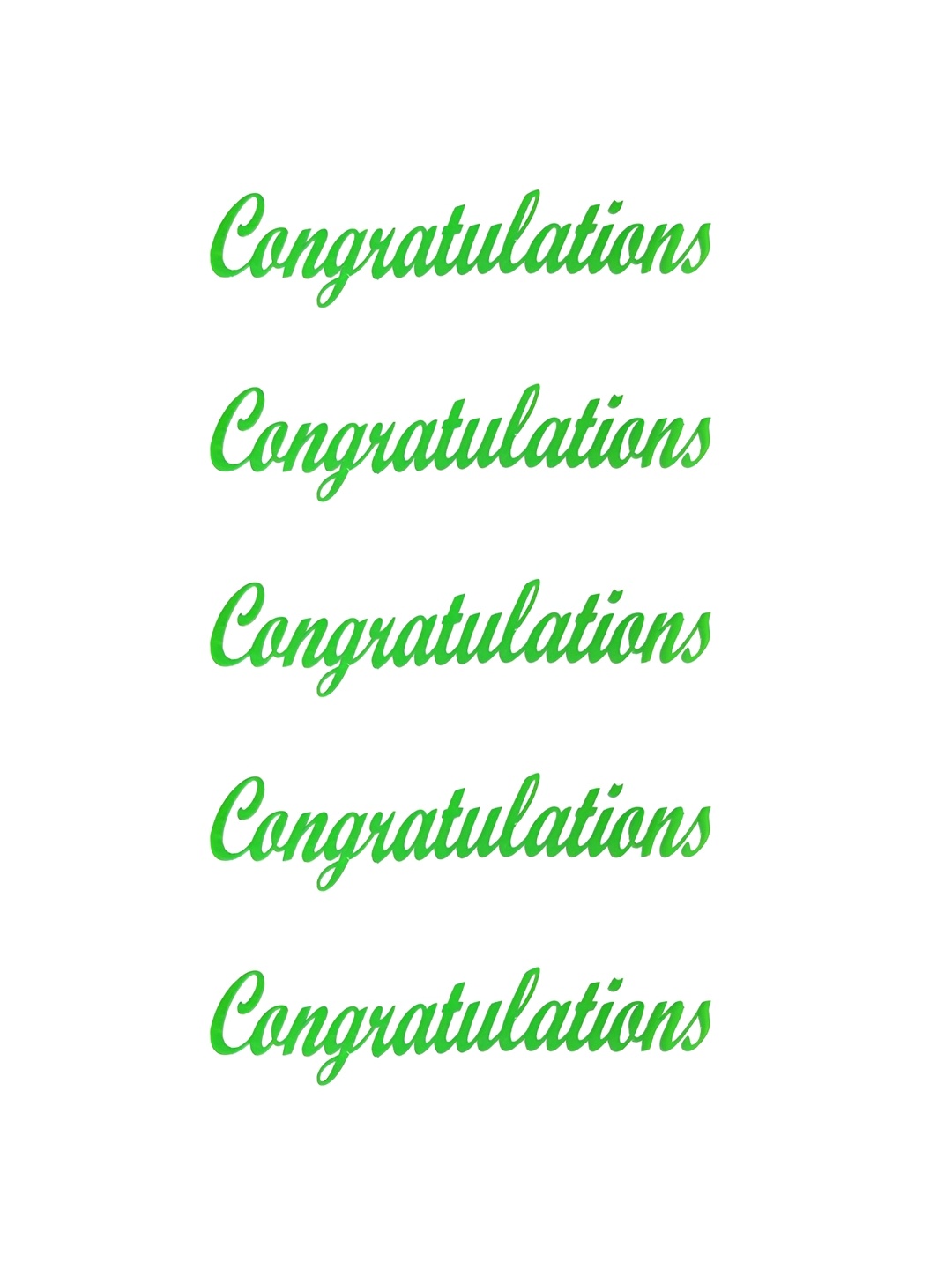 

Comet Busters Green 6 Pieces Congratulations Self-Adhesive Stickers