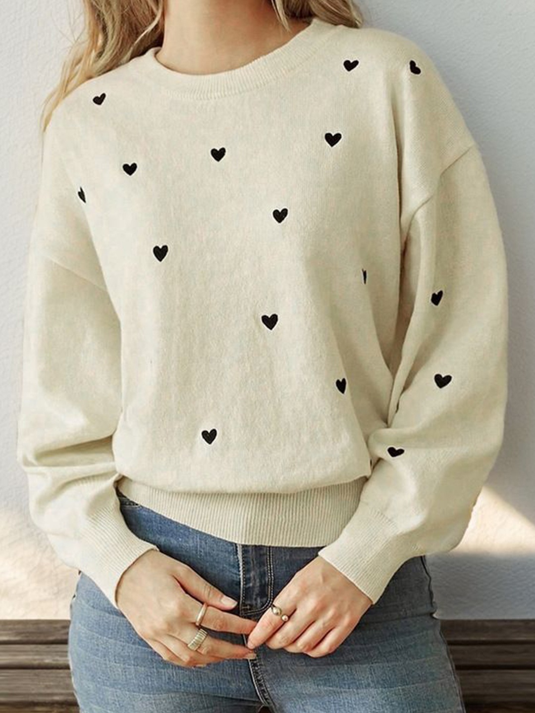 

StyleCast x Revolte Women Printed Pullover, Beige