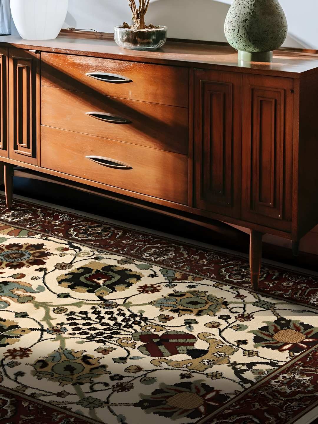 

Sapana Carpet-Mats Cream-Coloured Regular Traditional Carpet