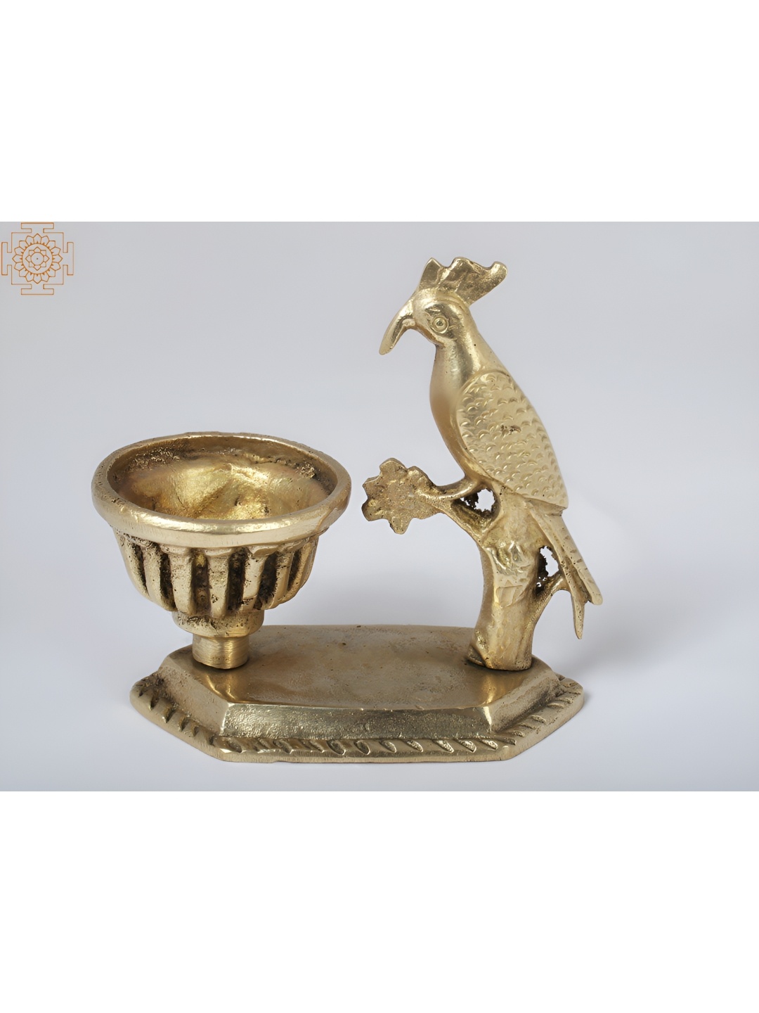 

Exotic India Gold-Toned Woodpecker with Small Bowl Showpiece