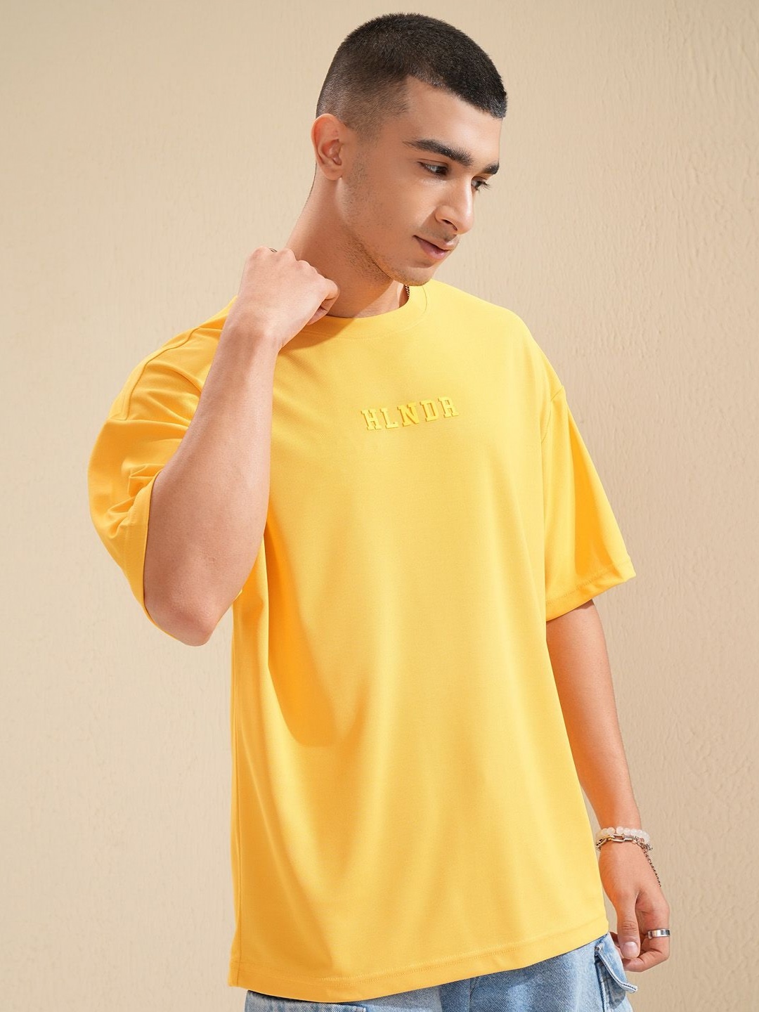 

HIGHLANDER Men Round Neck Sports T-Shirt, Yellow
