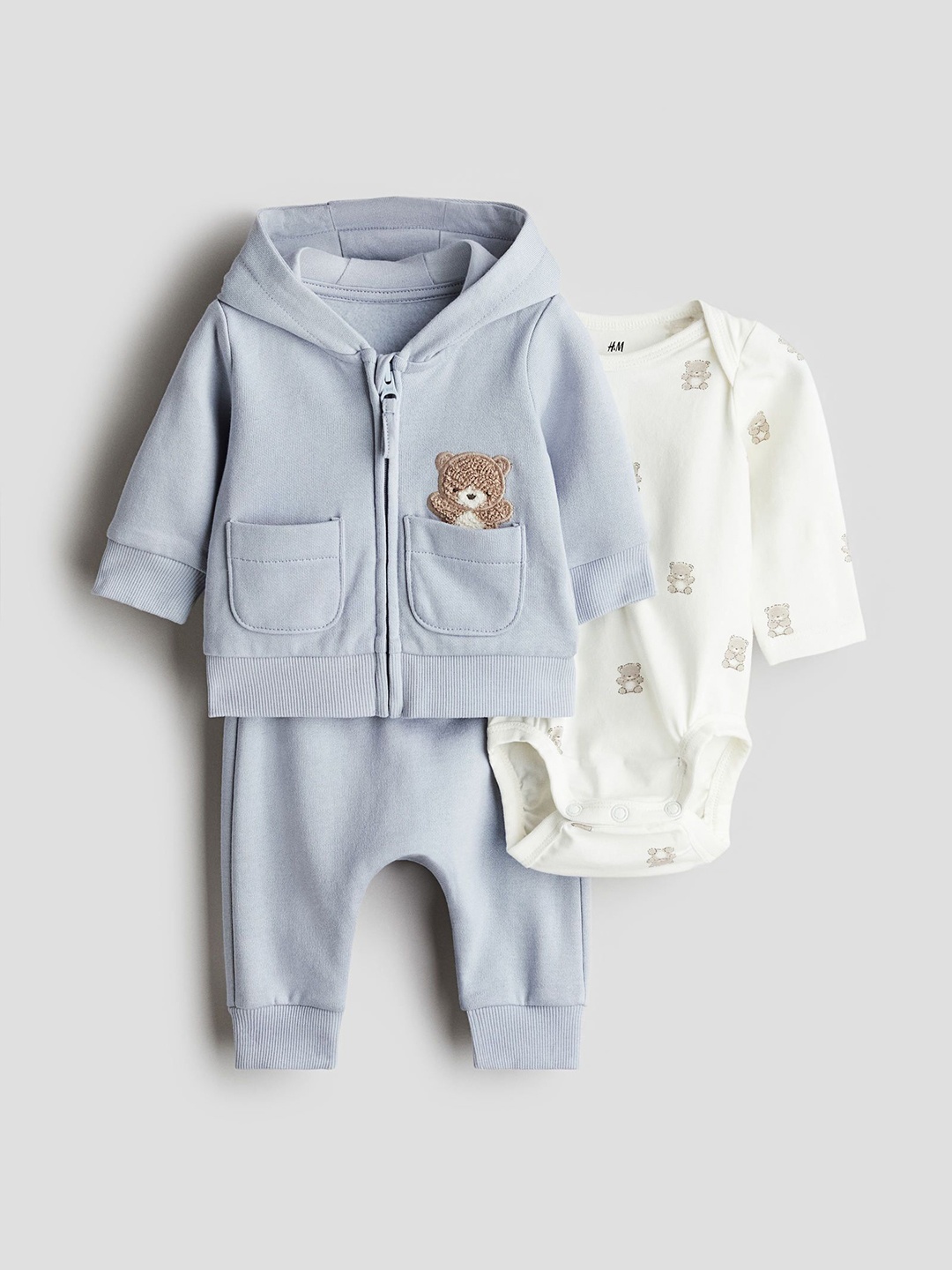 

H&M Infant Boys Printed 3-Piece Cotton Set, Blue