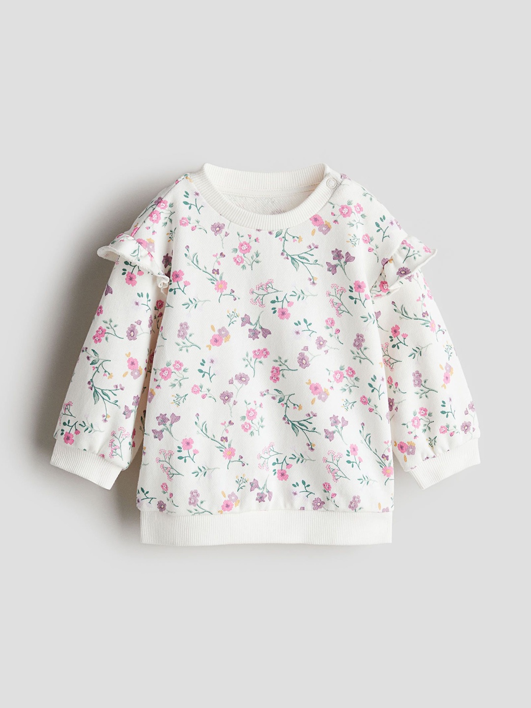 

H&M Girls Frill-Trimmed Sweatshirts, White
