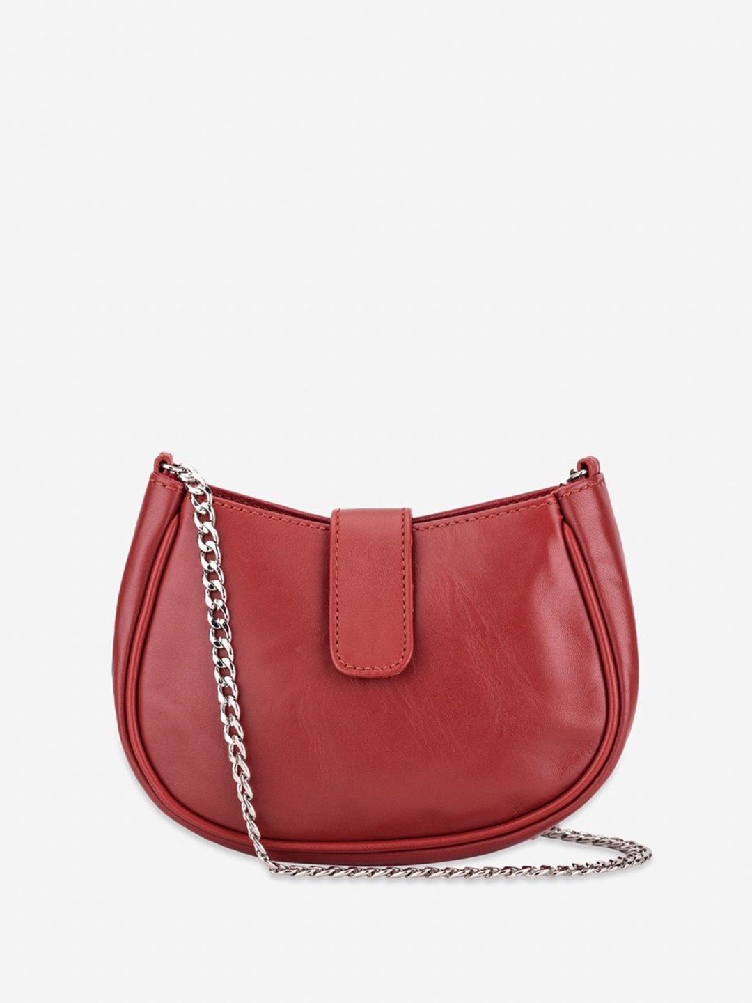 

Abelardo De Moda Leather Structured Sling Bag, Red