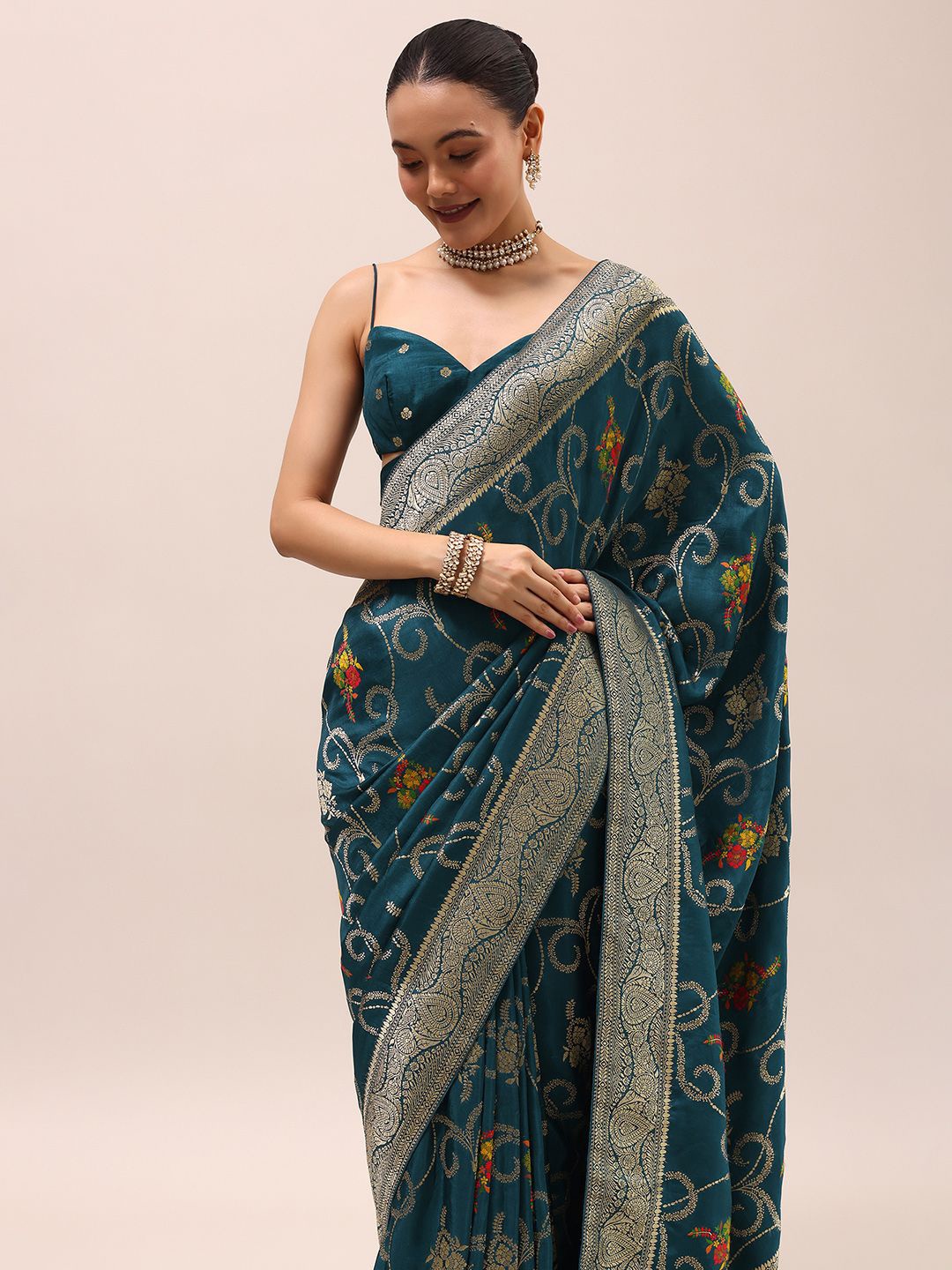 

KALKI Fashion Woven Design Zari Saree, Blue