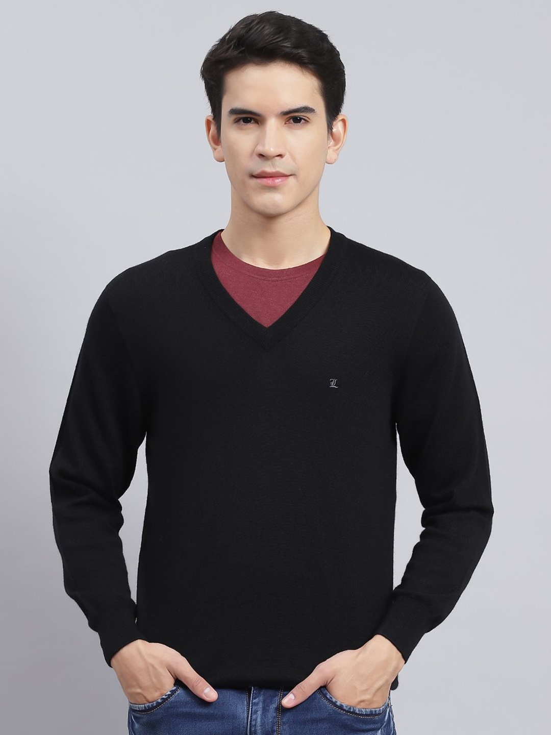 

Monte Carlo Men Woollen Pullover, Black