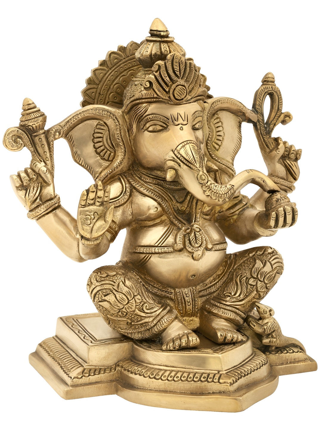 

Exotic India Gold-Toned Lord Ganesha Religious Idol Showpiece